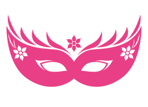 Carnaval Masker 2 Polyester Ondergrond Neon Roze - afb. 2