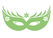 Carnaval Masker 2 Polyester Ondergrond Neon Groen - afb. 2