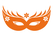 Carnaval Masker 2 Polyester Ondergrond Oranje - afb. 2