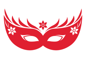 Carnaval Masker 2 Polyester Ondergrond Rood - afb. 2