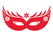Carnaval Masker 2 Polyester Ondergrond Rood - afb. 2