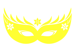 Carnaval Masker 2 Flex Neon Geel - afb. 2