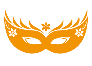 Carnaval Masker 2 Flex Neon Oranje_ - afb. 2