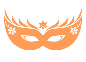 Carnaval Masker 2 Flex Pastel Oranje - afb. 2