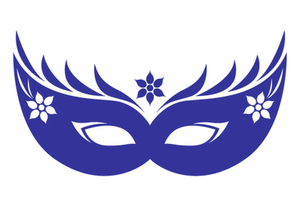 Carnaval Masker 2 Flock Azure Blauw - afb. 2