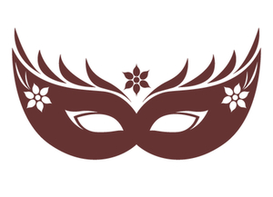 Carnaval Masker 2 Flock Burgundy - afb. 2