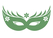 Carnaval Masker 2 Flock Groen - afb. 2