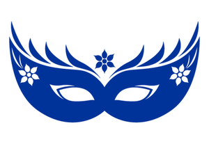 Carnaval Masker 2 Flock Kobalt Blauw - afb. 2