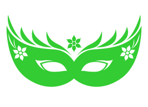 Carnaval Masker 2 Flock Licht Groen - afb. 2
