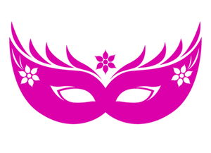 Carnaval Masker 2 Flock Magenta - afb. 2