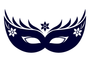 Carnaval Masker 2 Flock Navy Blauw - afb. 2