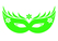 Carnaval Masker 2 Flock Neon Groen - afb. 2