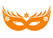 Carnaval Masker 2 Flock Neon Oranje - afb. 2