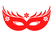 Carnaval Masker 2 Flock Neon Rood - afb. 2