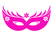 Carnaval Masker 2 Flock Neon Roze - afb. 2