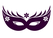 Carnaval Masker 2 Flock Paars - afb. 2