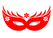 Carnaval Masker 2 Flock Rood - afb. 2