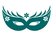 Carnaval Masker 2 Flock Teal - afb. 2