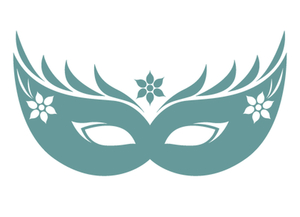 Carnaval Masker 2 Flock Turquoise - afb. 2