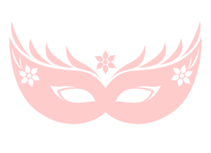 Carnaval Masker 2 Flock Zacht Roze - afb. 2