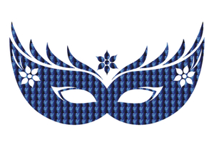 Carnaval Masker 2 Holografische Blauw - afb. 2
