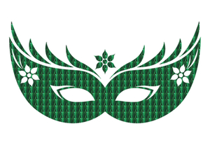 Carnaval Masker 2 Holografische Groen - afb. 2