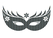 Carnaval Masker 2 Holografische Zwart - afb. 2