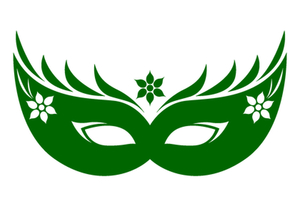 Carnaval Masker 2 Reflecterend Donker Groen - afb. 2