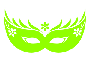 Carnaval Masker 2 Reflecterend Groen - afb. 2