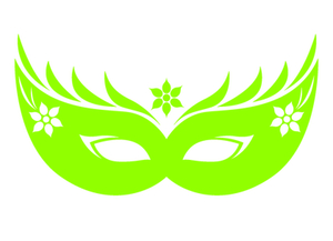 Carnaval Masker 2 Reflecterend Groen - afb. 2