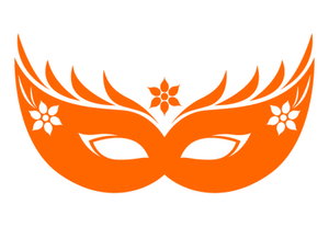 Carnaval Masker 2 Reflecterend Oranje - afb. 2