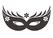 Carnaval Masker 2 Glitter Zwart - afb. 2