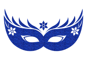 Carnaval Masker 2 Glitter Royal Blue - afb. 2