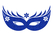 Carnaval Masker 2 Glitter Royal Blue - afb. 2