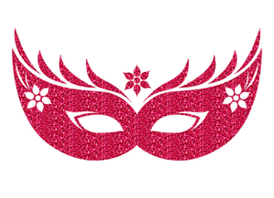 Carnaval Masker 2 Glitter Cherry - afb. 2