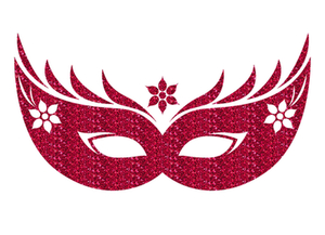 Carnaval Masker 2 Glitter Hot Pink - afb. 2