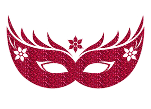 Carnaval Masker 2 Glitter Hot Pink - afb. 2
