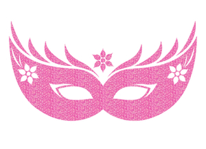 Carnaval Masker 2 Glitter Holo Pink - afb. 2