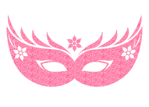 Carnaval Masker 2 Glitter Medium Pink - afb. 2