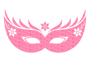 Carnaval Masker 2 Glitter Medium Pink - afb. 2