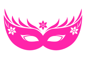 Carnaval Masker 2 Glow in the Dark Roze - afb. 2
