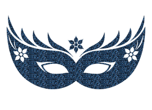 Carnaval Masker 2 Glitter Navy - afb. 2