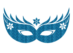 Carnaval Masker 2 Glitter Blue - afb. 2