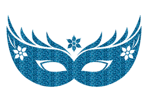Carnaval Masker 2 Glitter Blue - afb. 2