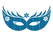 Carnaval Masker 2 Glitter Blue - afb. 2