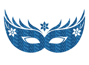Carnaval Masker 2 Glitter Columbia Blue - afb. 2