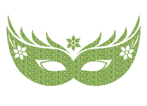 Carnaval Masker 2 Glitter Light Green - afb. 2