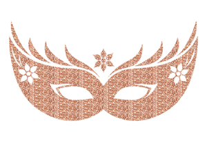 Carnaval Masker 2 Glitter Light Rose Gold - afb. 2