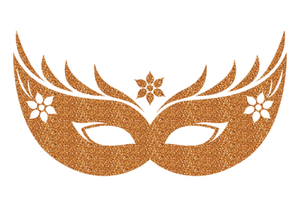 Carnaval Masker 2 Glitter Old Gold - afb. 2