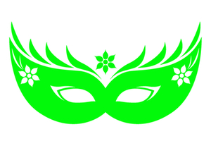Carnaval Masker 2 Glow in the Dark Groen - afb. 2